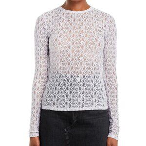 FRAME | Crewneck Mesh Long Sleeve Top | Lilac |  M